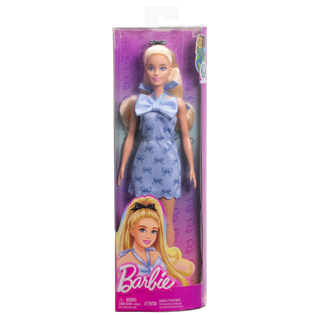 Blue Dress with Bow, 60s-Inspired Fashion Doll