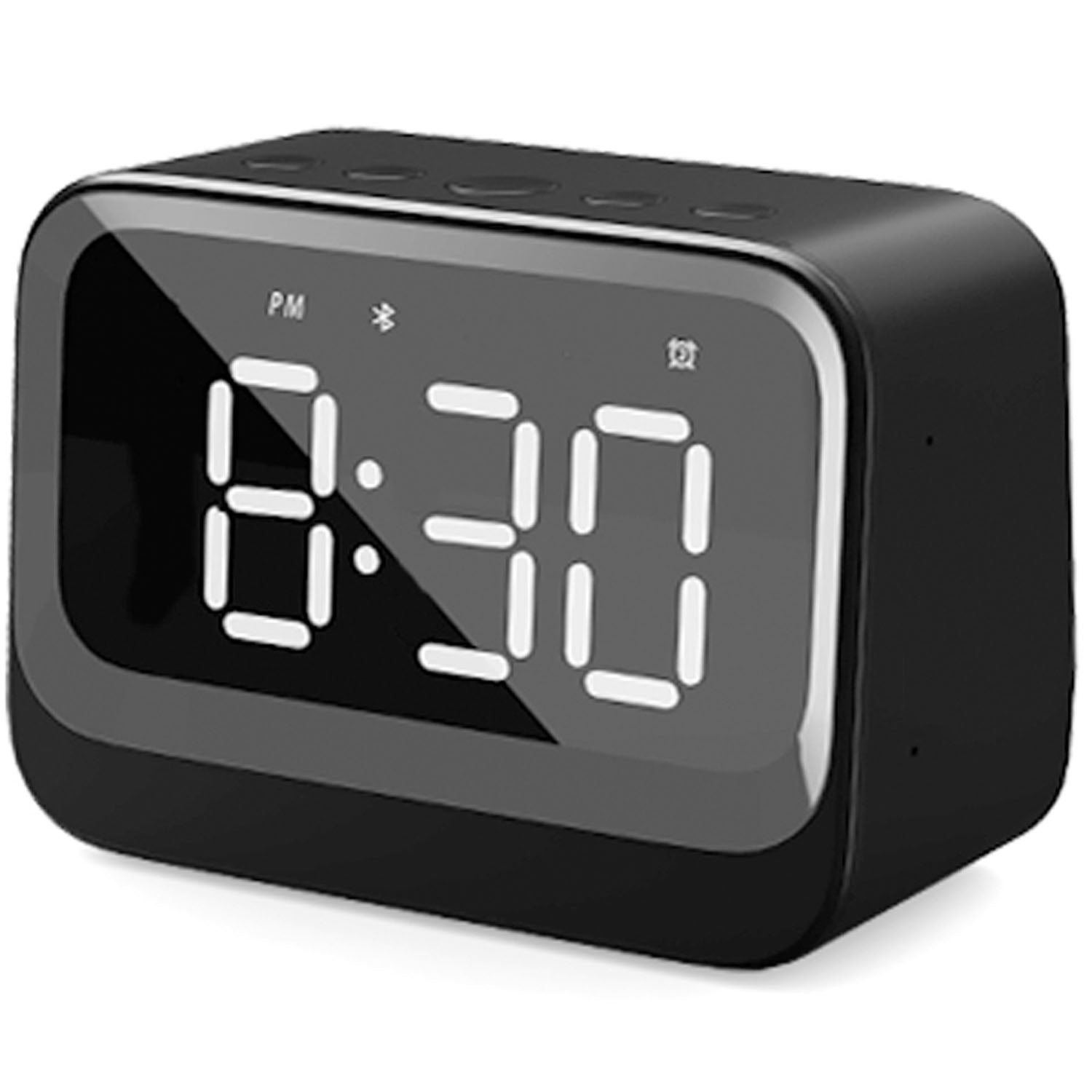 Bluetooth Alarm Clock with Speaker, Dual Alarms, Black