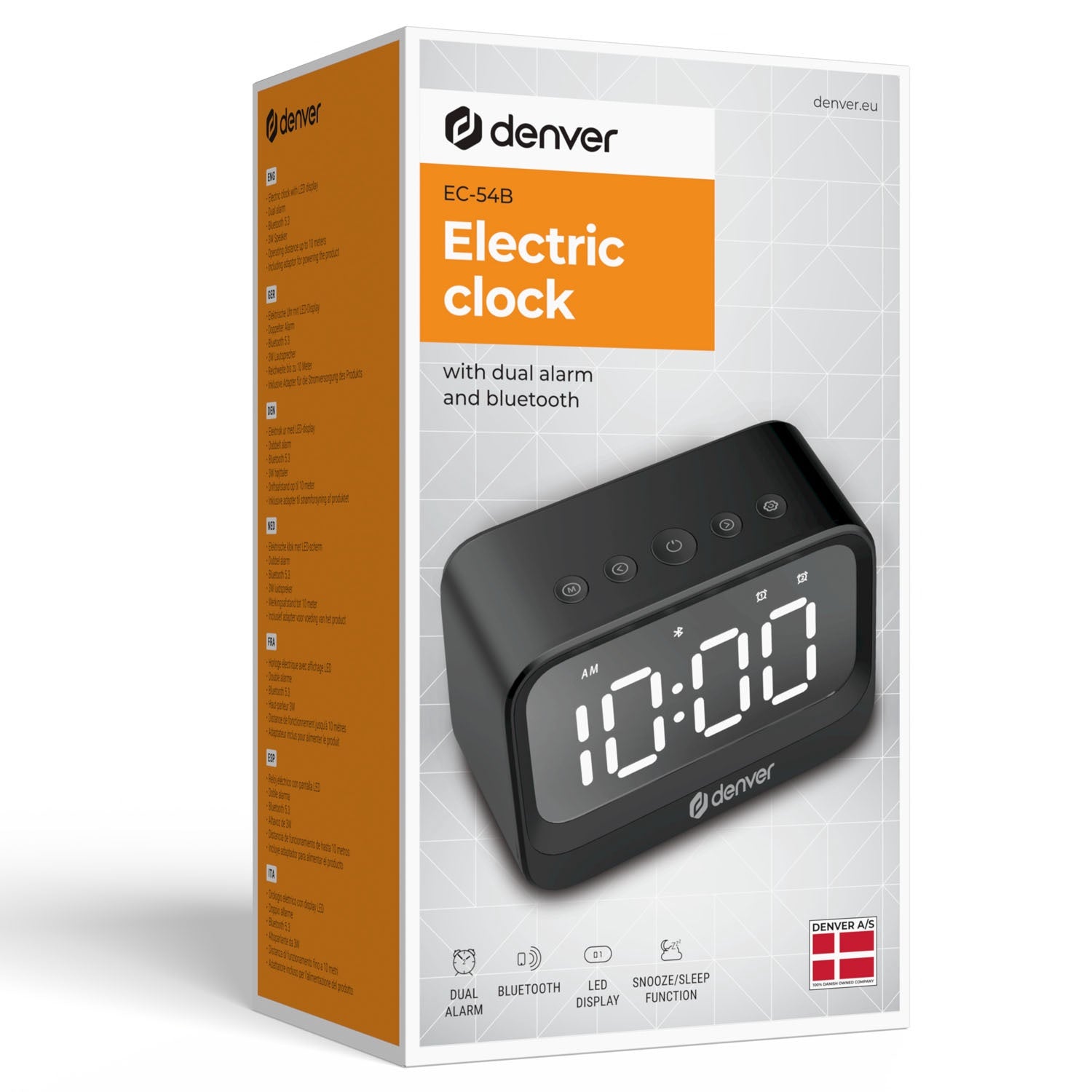 Bluetooth Alarm Clock with Speaker, Dual Alarms, Black