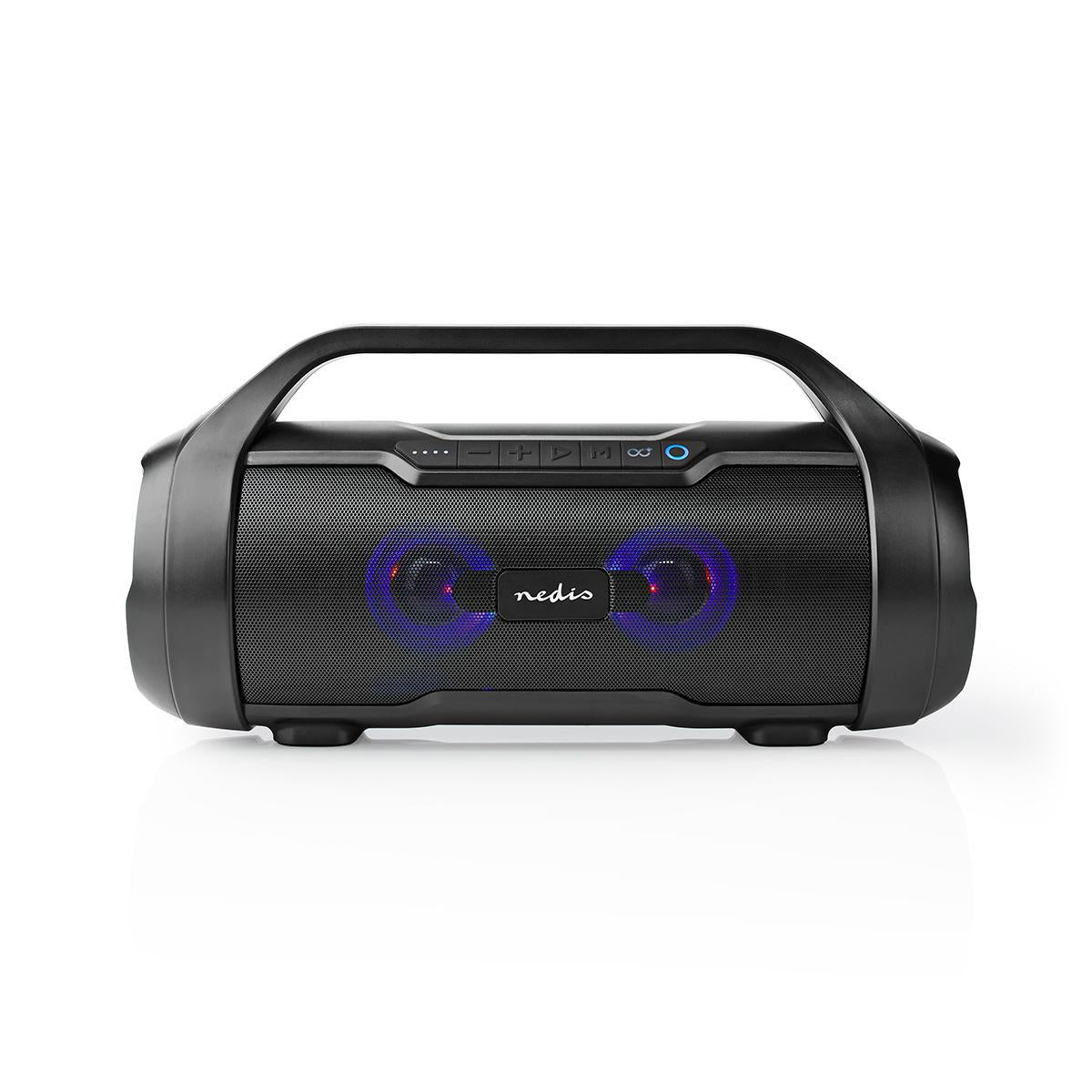 Bluetooth® Party Boombox | 6 hours | 2.0 | 120 W | Media playback: AUX / Micro SD / USB | IPX5 | Syncable | Carrying handle | Party lights | Black