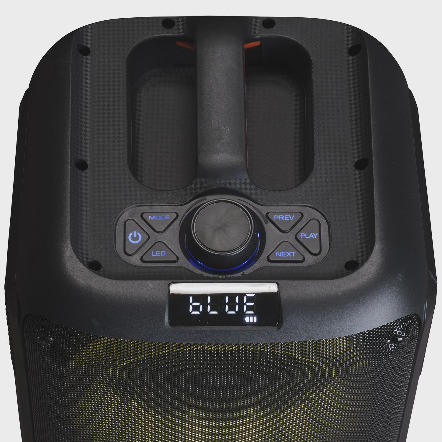 Bluetooth Speaker with LED Lights, Dual 6.5" Woofers, 20W Battery