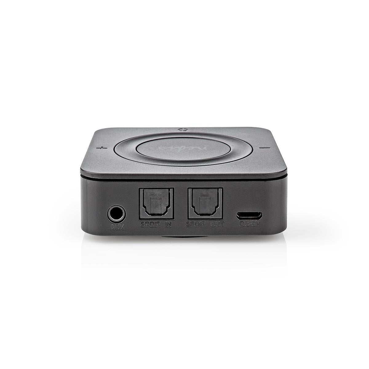 Bluetooth® Transmitter Receiver | Connection input: 1x AUX / 1x SPDIF | Connection output: 1x AUX / 1x SPDIF | AptX ™ Low latency / AptX™ / SBC | Up to 2 Devices | Maximum battery play time: 22 hrs | Black