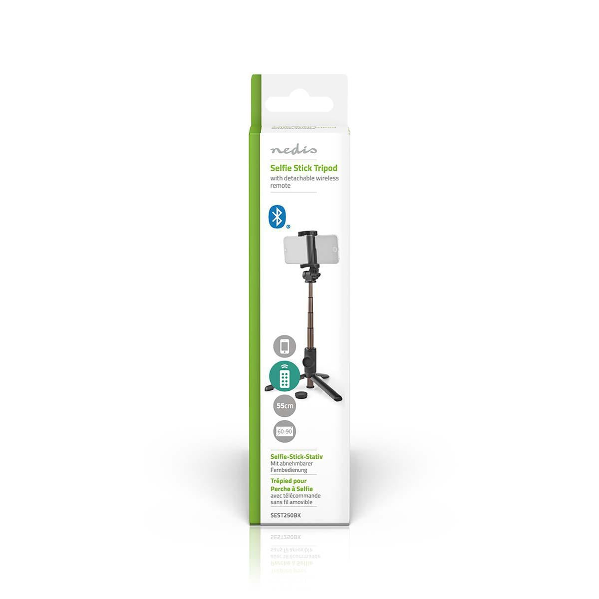 Bluetooth selfie stick | Bluetooth® version: 4.2 | Maximum screen size: 3.54 " | Length when weight: 19 cm | Unrolled length: 550 mm | Maximum weight capacity: 400 g | Battery powered