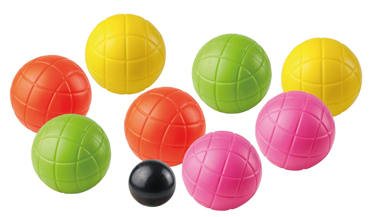 Bocce Ball Set, 8 Plastic Balls, 4 Colors, Target Ball