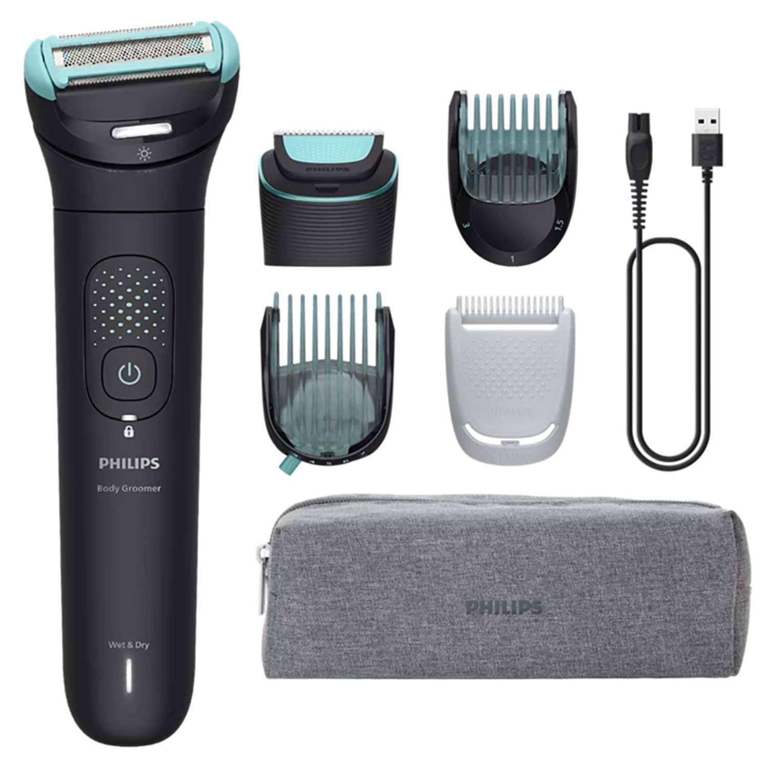 Body Groomer with 2D Flex Head, Dual Trim & Shave System
