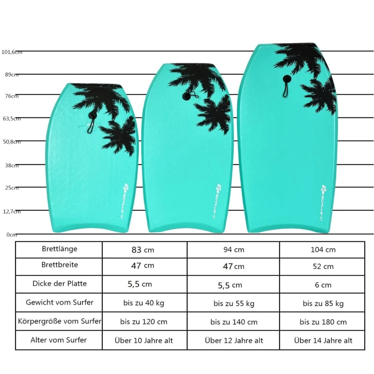 Bodyboard for Kids, 83x47x5.5 cm, Green, EPS Core