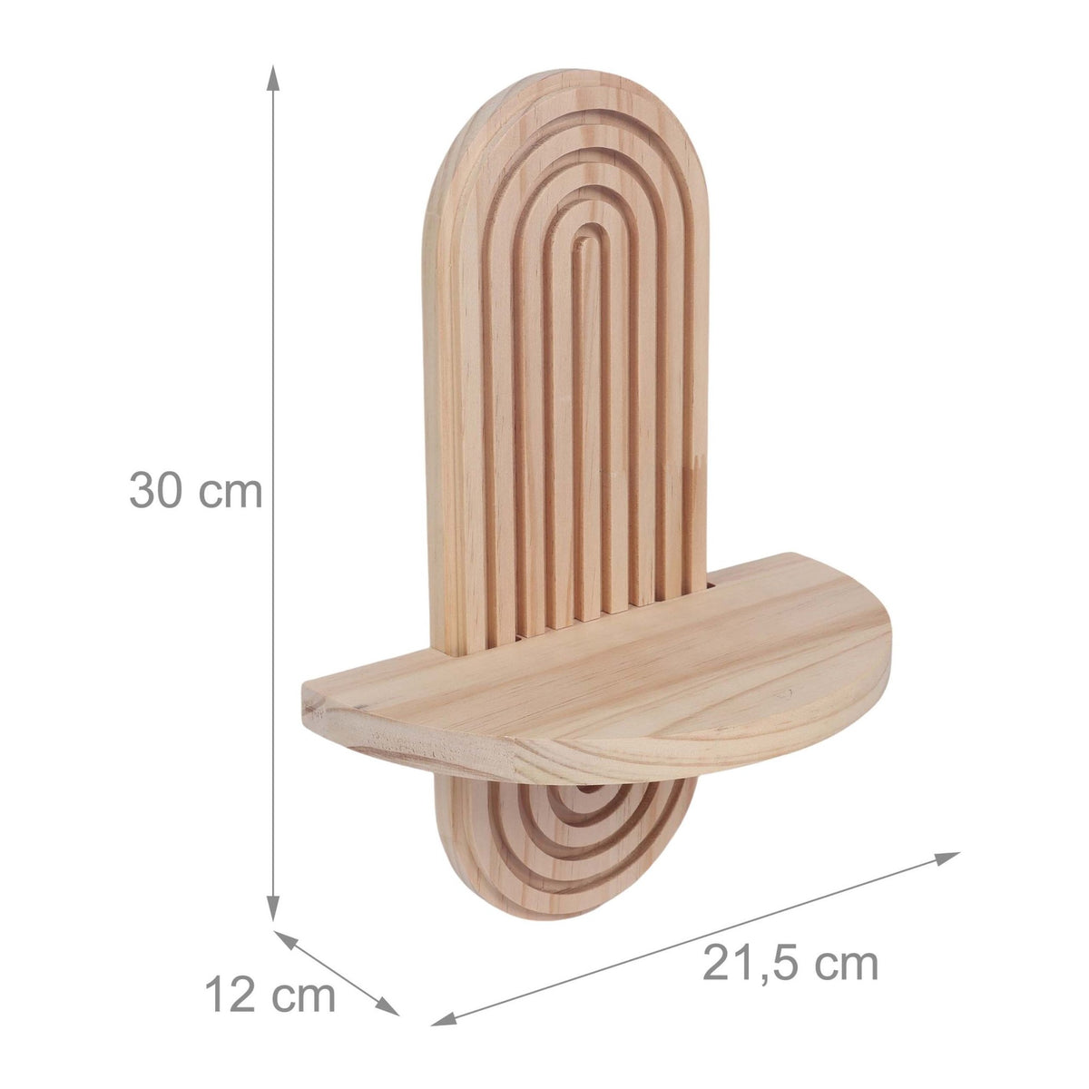 Boho Floating Wall Shelves, 2-Piece Set, Pine Wood