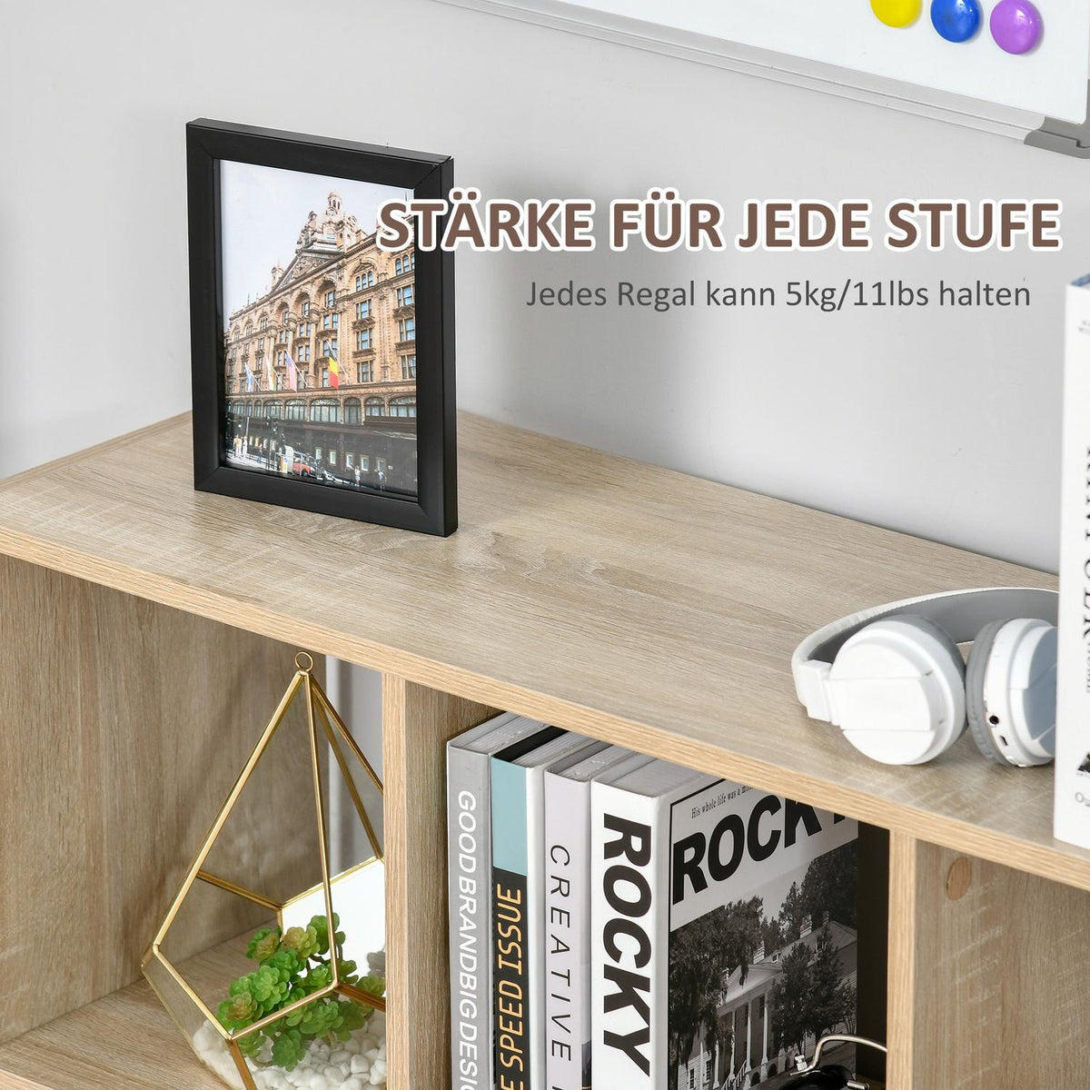 Bookshelf Natural 3-Tier Storage Shelf, Office Shelf, Display Shelf For Home Office/Living Room, 97.5X30X100Cm