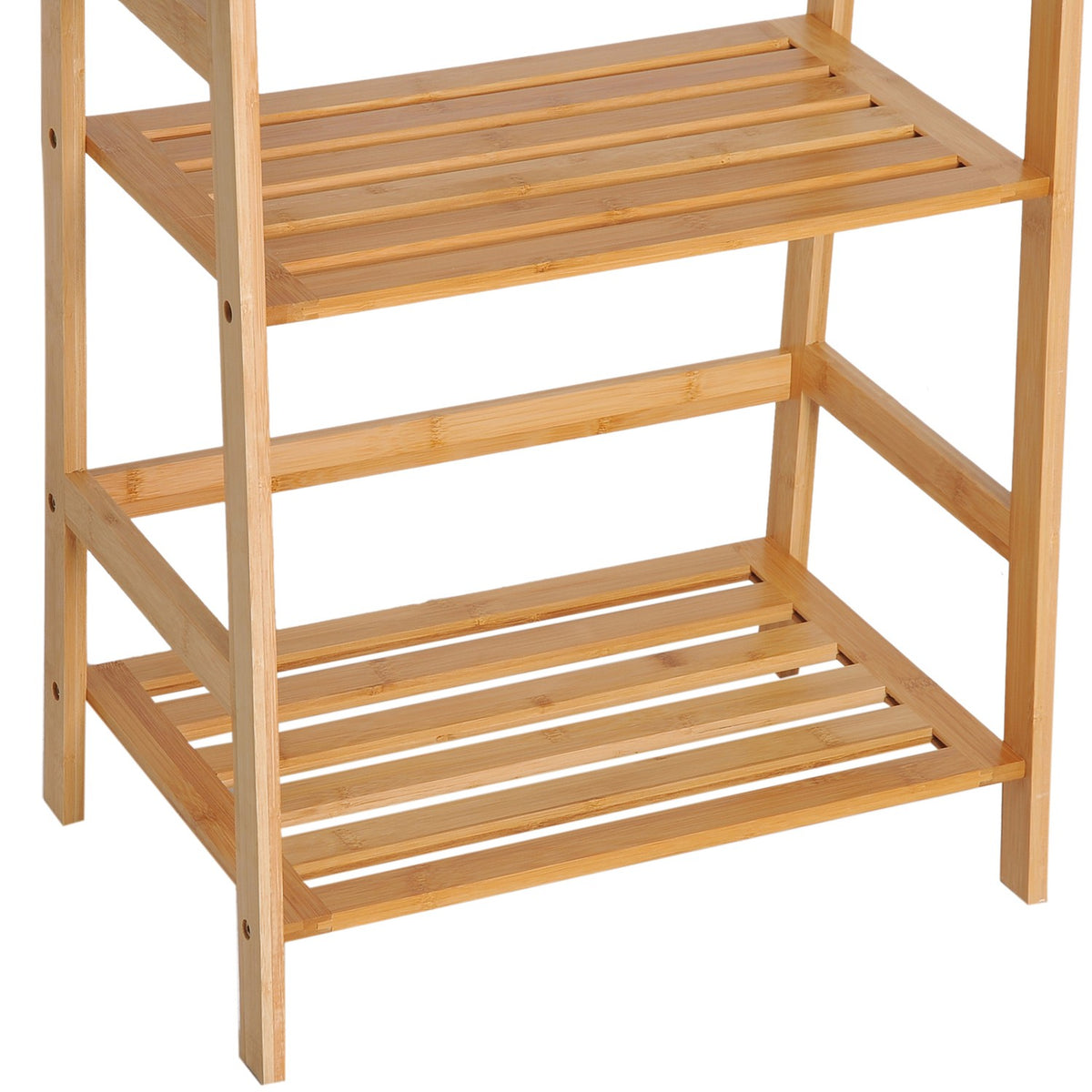 Bookshelf standing shelf with 4 levels storage shelf made of bamboo office shelf for living room, bedroom, office, natural |