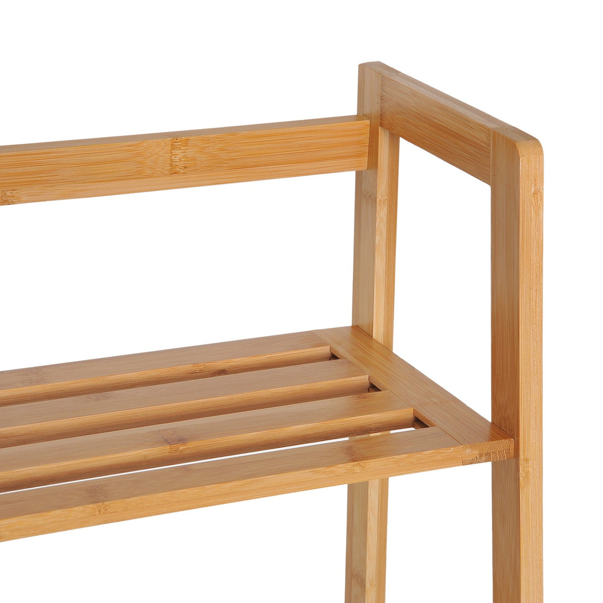 Bookshelf standing shelf with 4 levels storage shelf made of bamboo office shelf for living room, bedroom, office, natural |