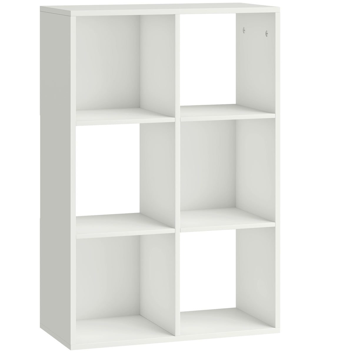 Bookshelf with 3 Shelves, White, Chipboard, Anti-Tip