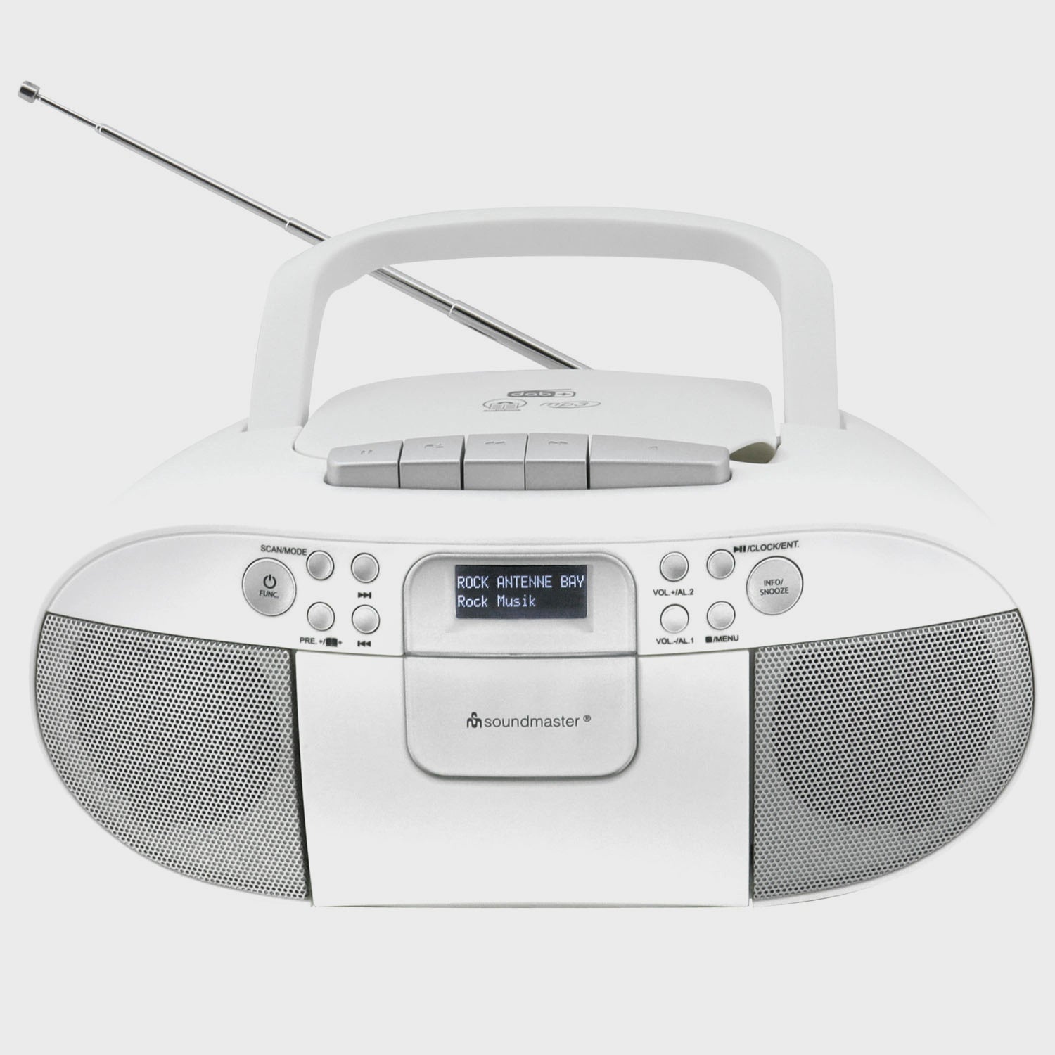 Boombox CD/MP3 Player with DAB+/FM Radio, USB, Cassette