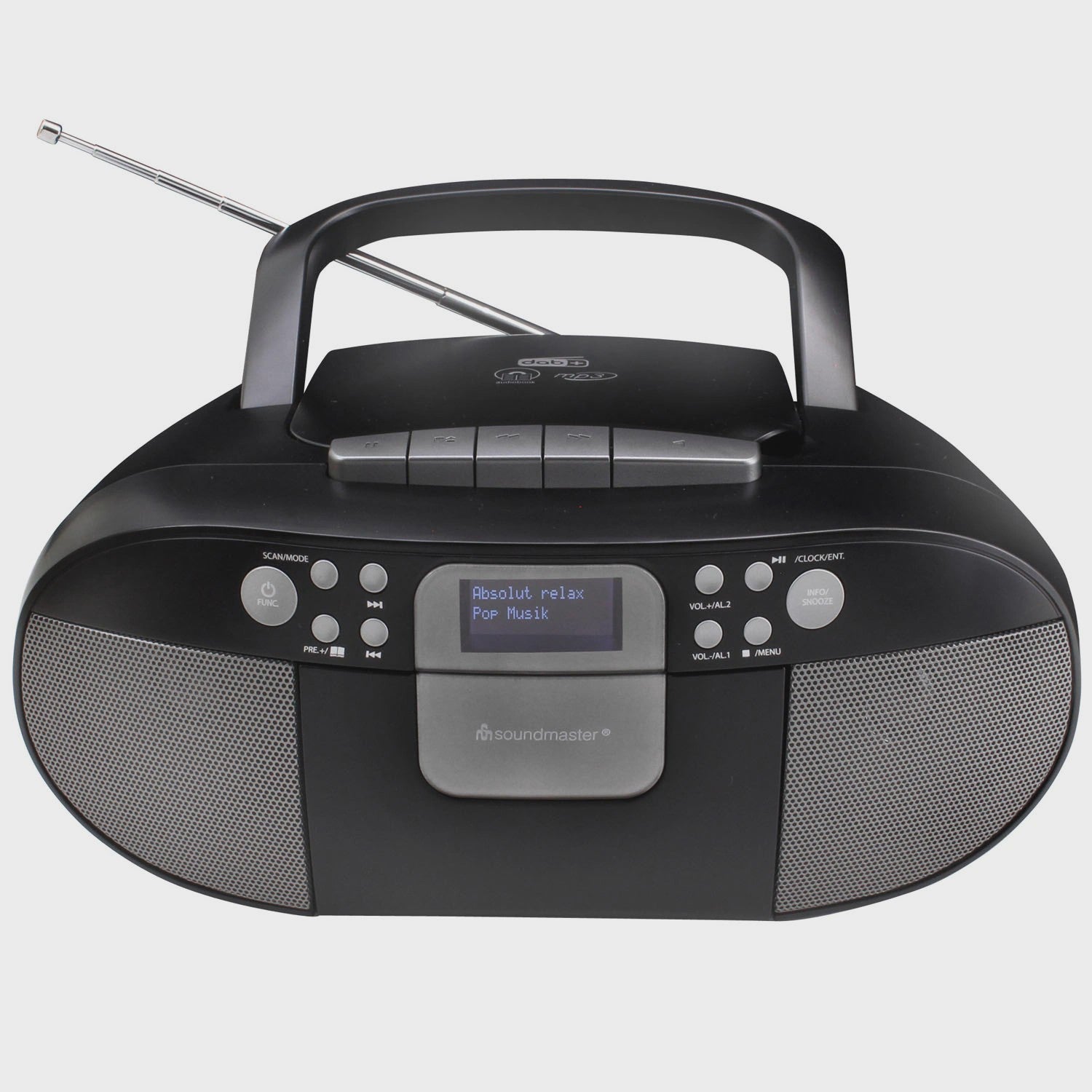 Boombox CD/MP3 Player with DAB+/FM Radio, USB, Cassette