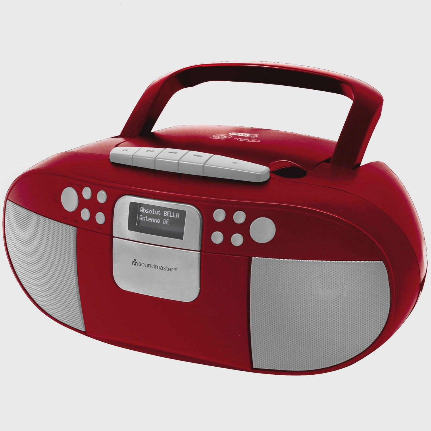 Boombox CD/MP3 Player with DAB+/FM Radio, USB, Red