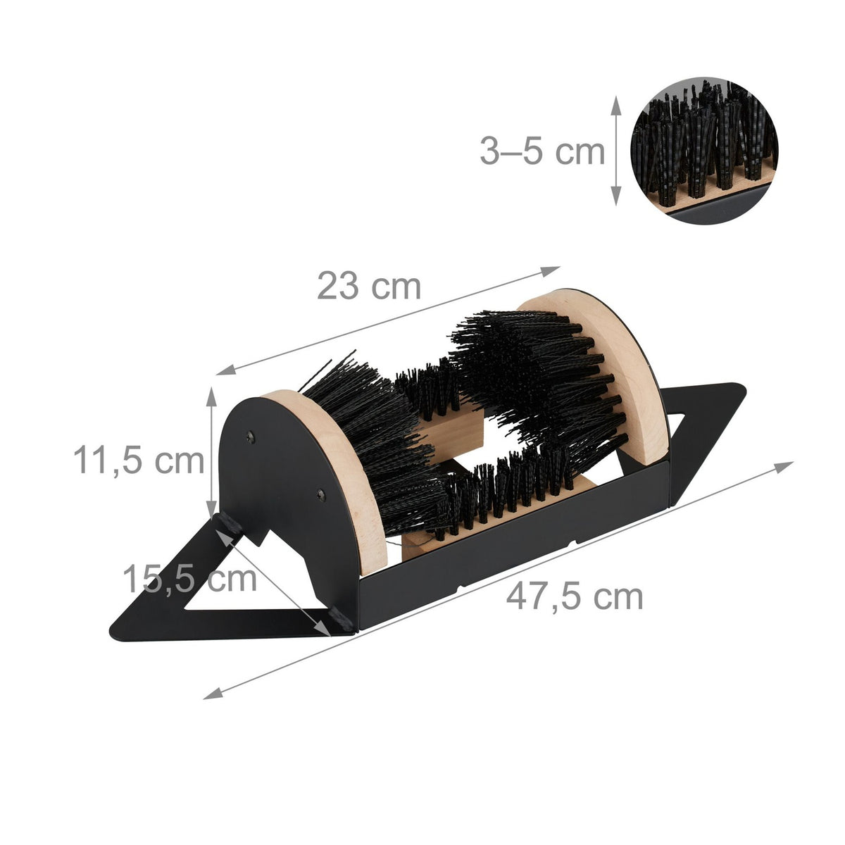 Boot Cleaner with Surround Brushes and Footrest