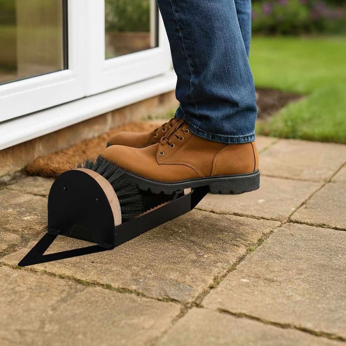 Boot Cleaner with Surround Brushes and Footrest