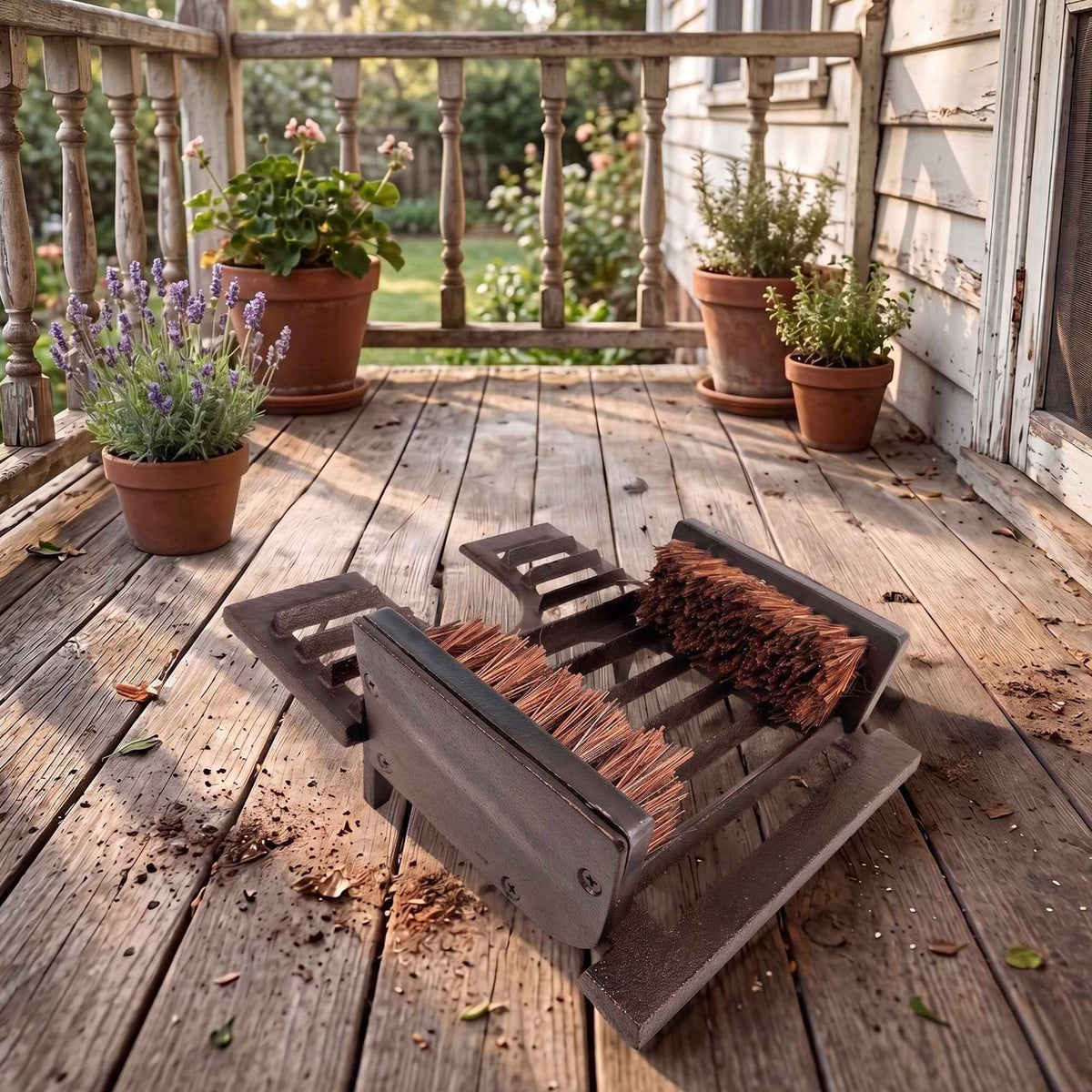 Boot Scraper, Cast Iron Grate With Built-In Boot Jack