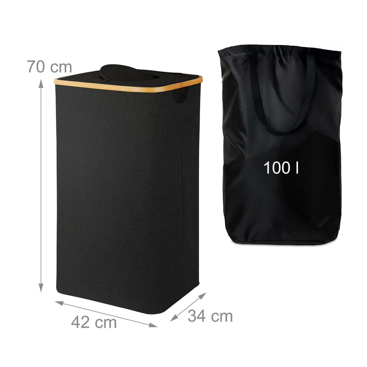 Bottle Collector with Lid, 100L Capacity, Removable Bag