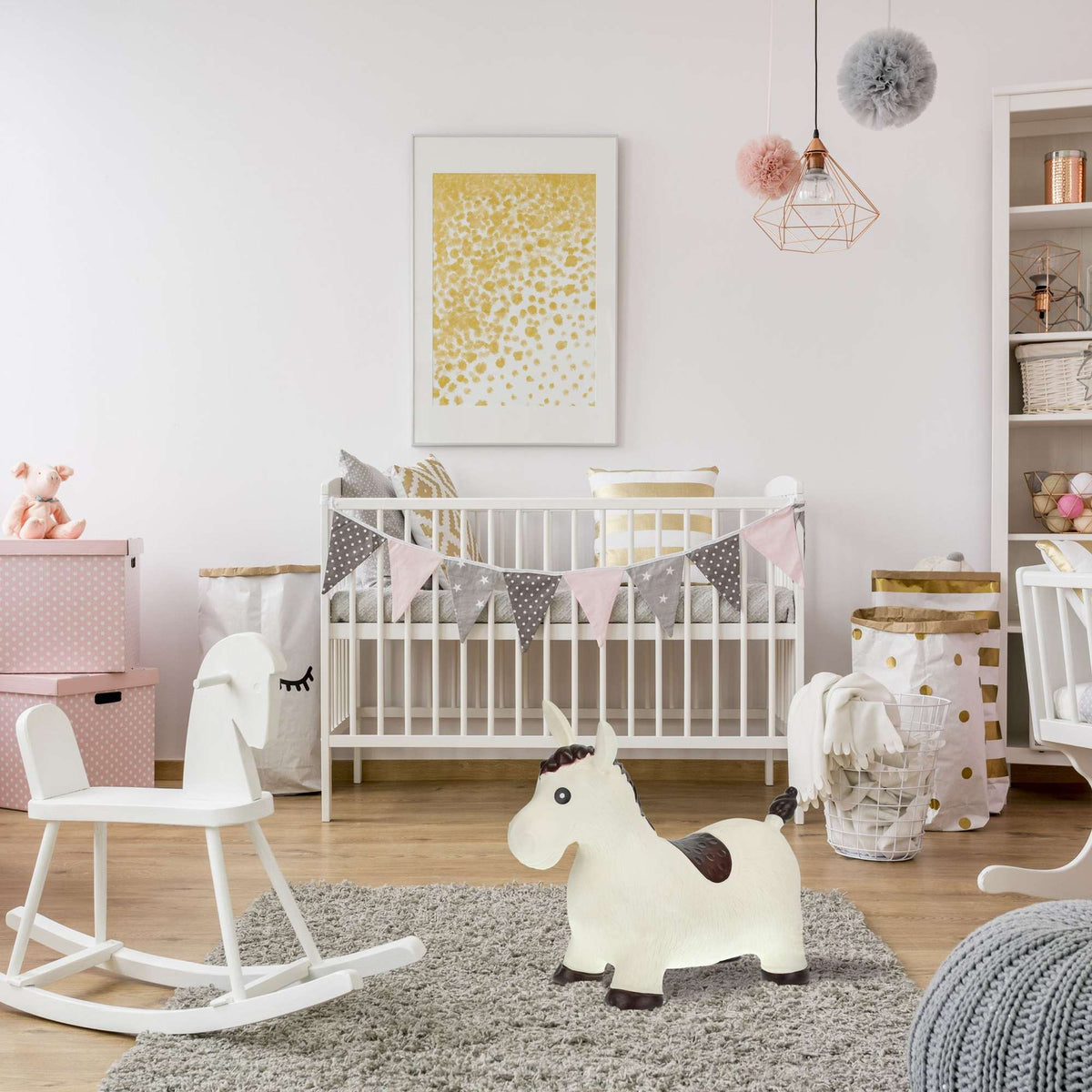 Bouncing animal Horse in white