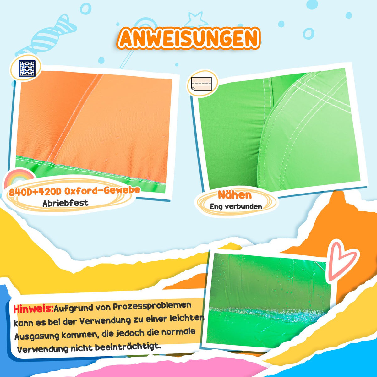 Bouncy Castle Inflatable Blower Water Slide Play Pool Water Play Center Children From 3 Years 380X285X225Cm