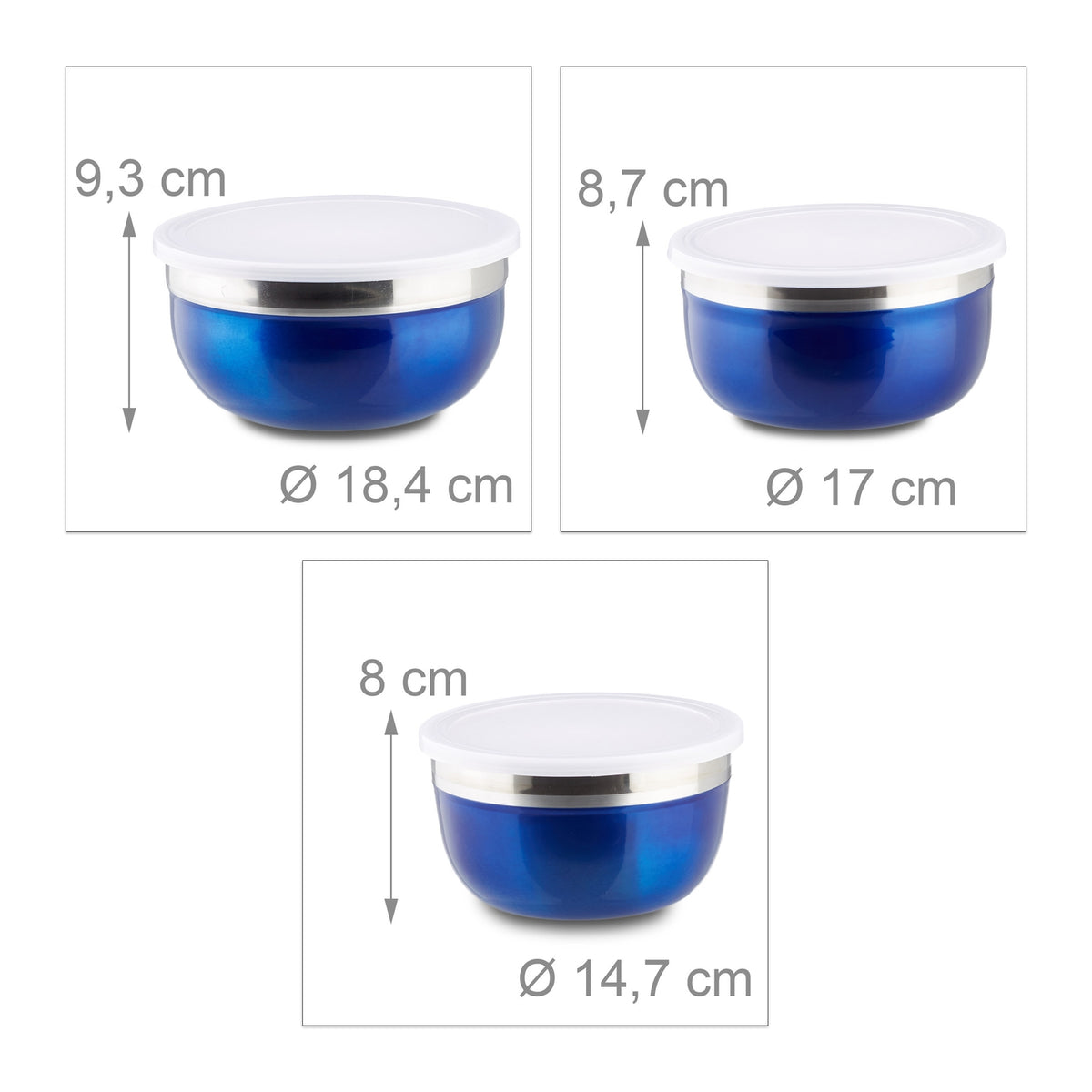 Bowl set with lid 3 parts