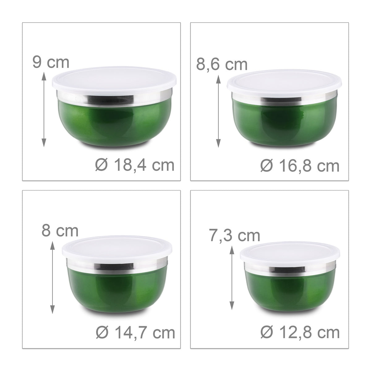 Bowl set with lid 4 parts