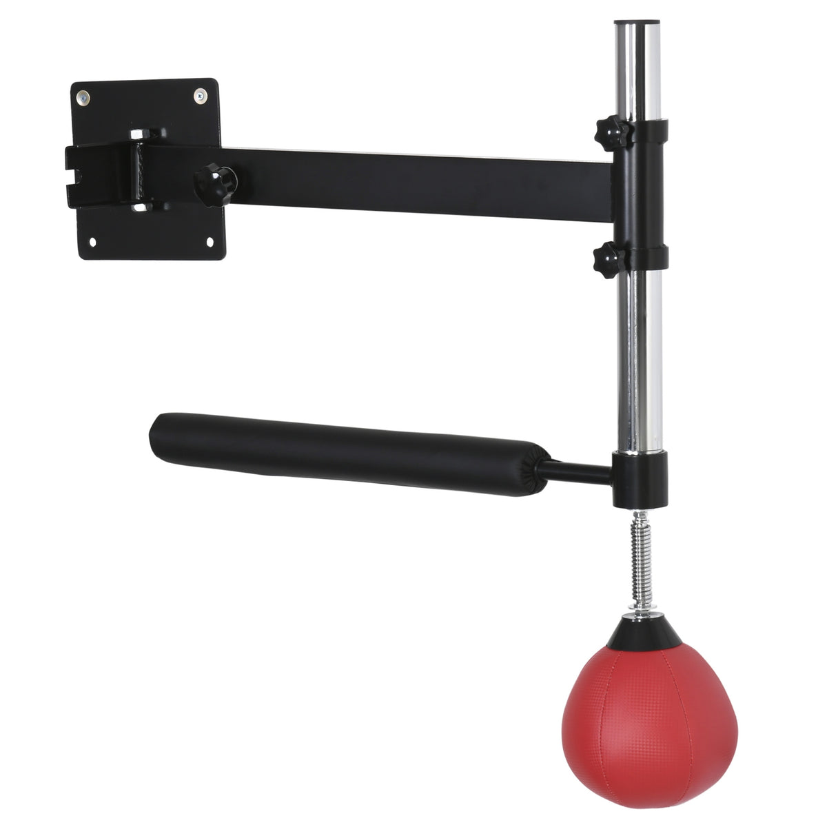 Boxing Frame Spinning Bar Boxing Wall Mount Foldable with Reflex Bar Height-Adjustable 360° Swing for Adults, Red