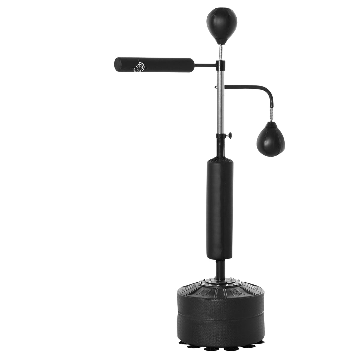 Boxing Stand Standing Boxing Trainer With 2 Speed Balls Reflex Bar And Suction Cup Base 160-230Cm Height Adjustable Black