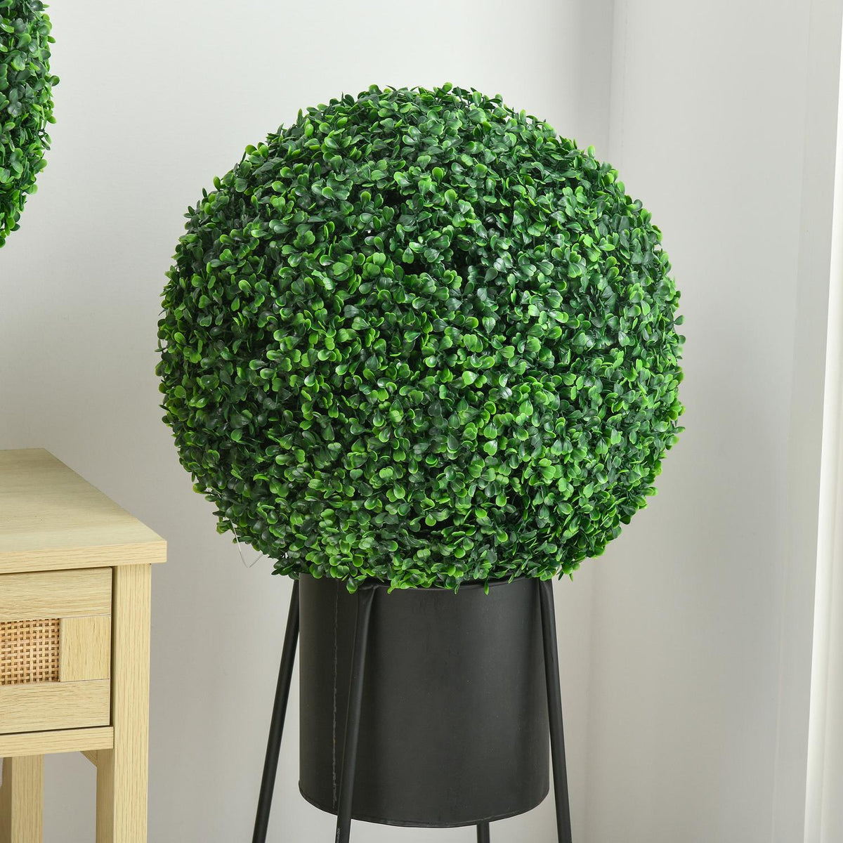 Boxwood ball set of 2 artificial plants with UV protection, for indoor and outdoor use, green