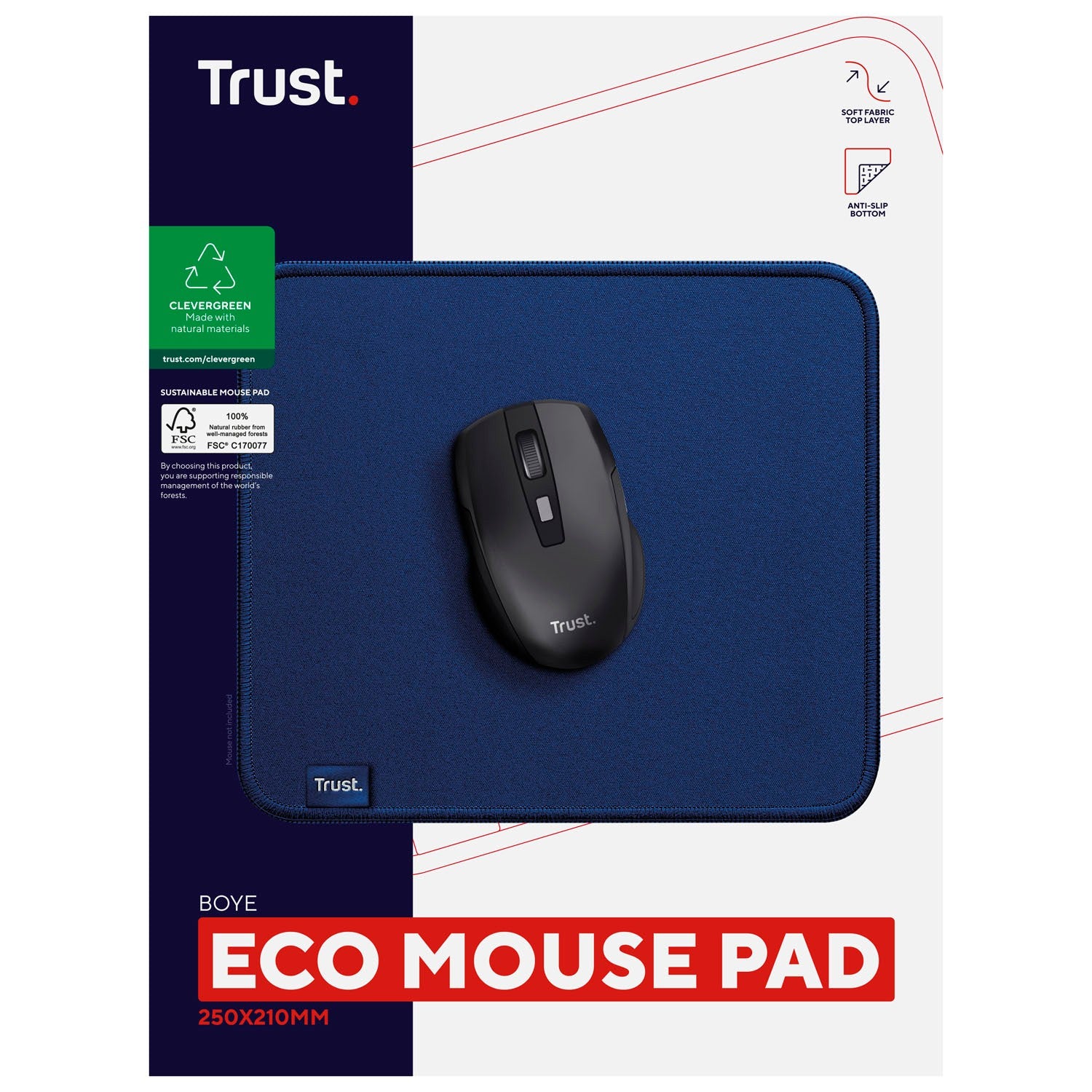 Boye Mousepad made of 100% recycled material Eco Blue