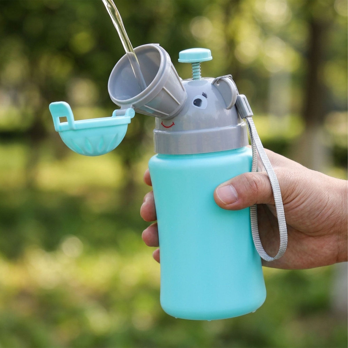 Boys' Frog Urinal Set with Travel Bottle, Green & Blue