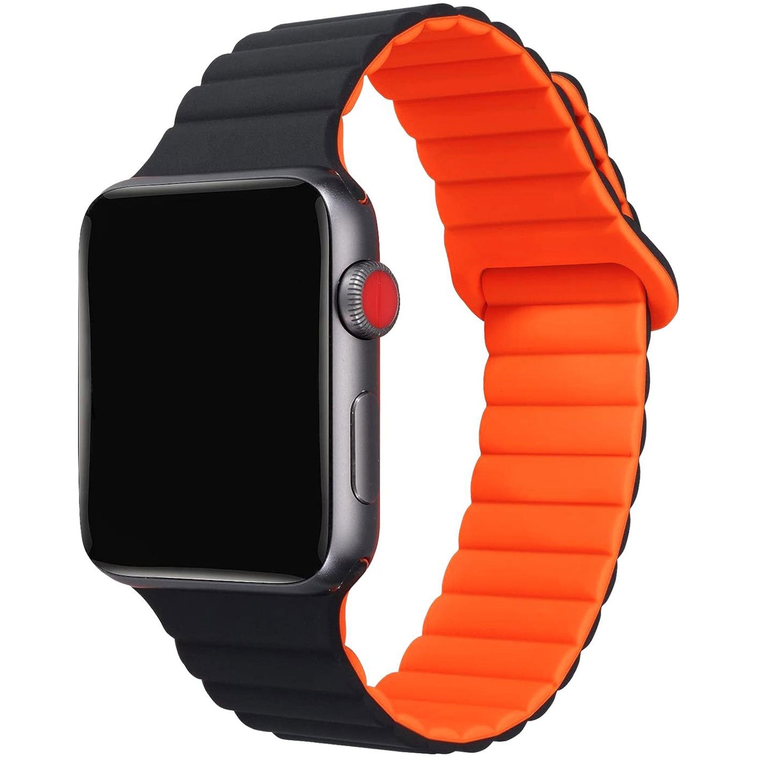 Bracelet for Apple Watch 42/44/45mm Magnetic Black/Orange