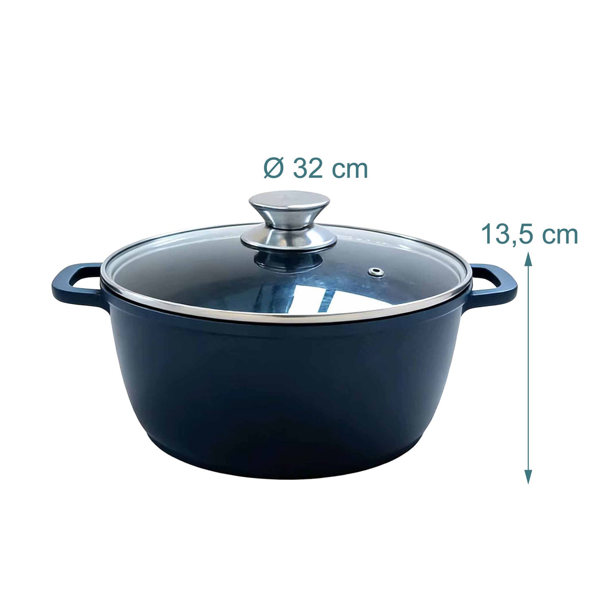 Braising Pot with Glass Lid – Non-Stick Cast Aluminium