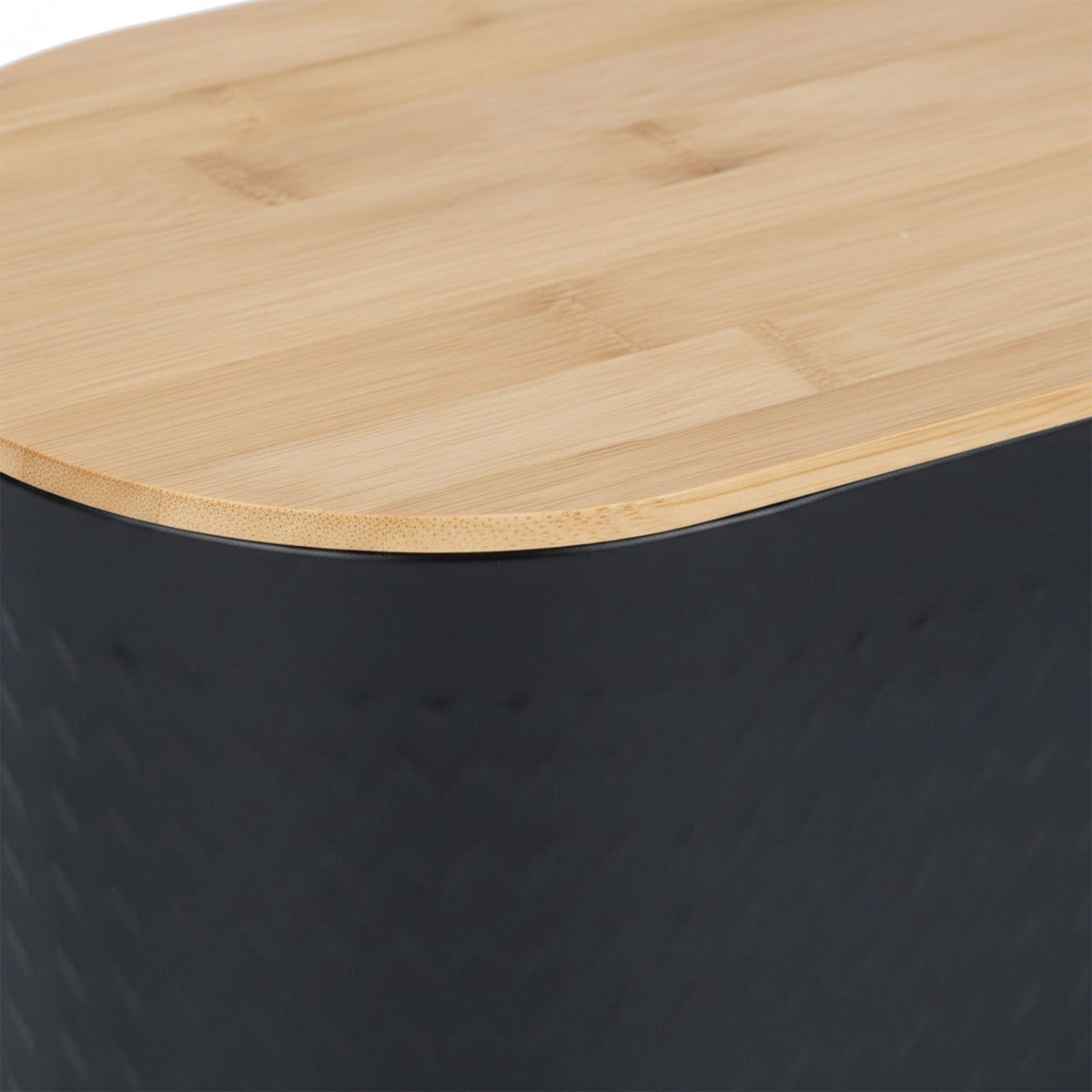 Bread Bin with Bamboo Lid – Metal Body, Air Vents
