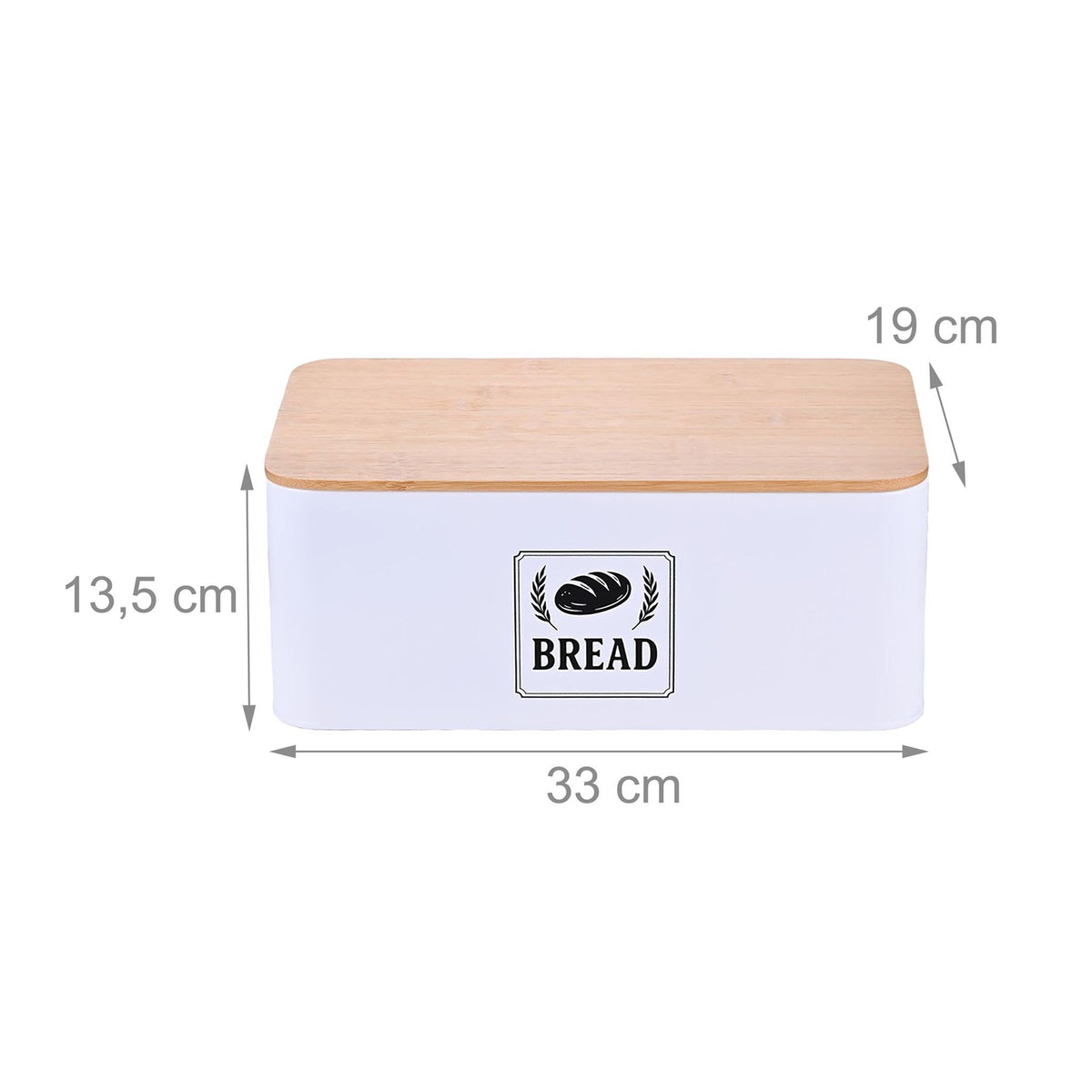 Bread Bin with Bamboo Lid – Retro Design, Metal Casing