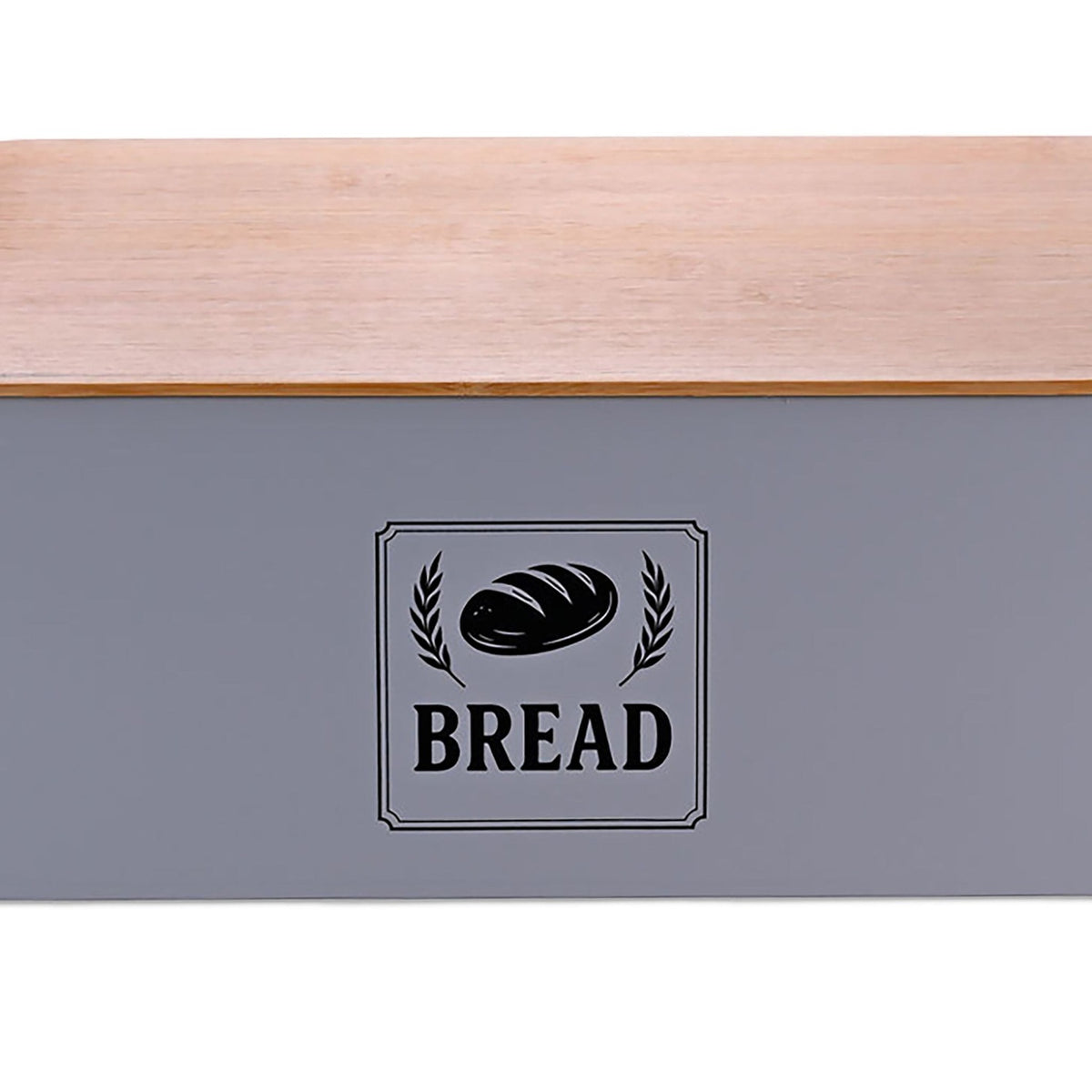 Bread Bin with Bamboo Lid – Retro Design, Metal Casing