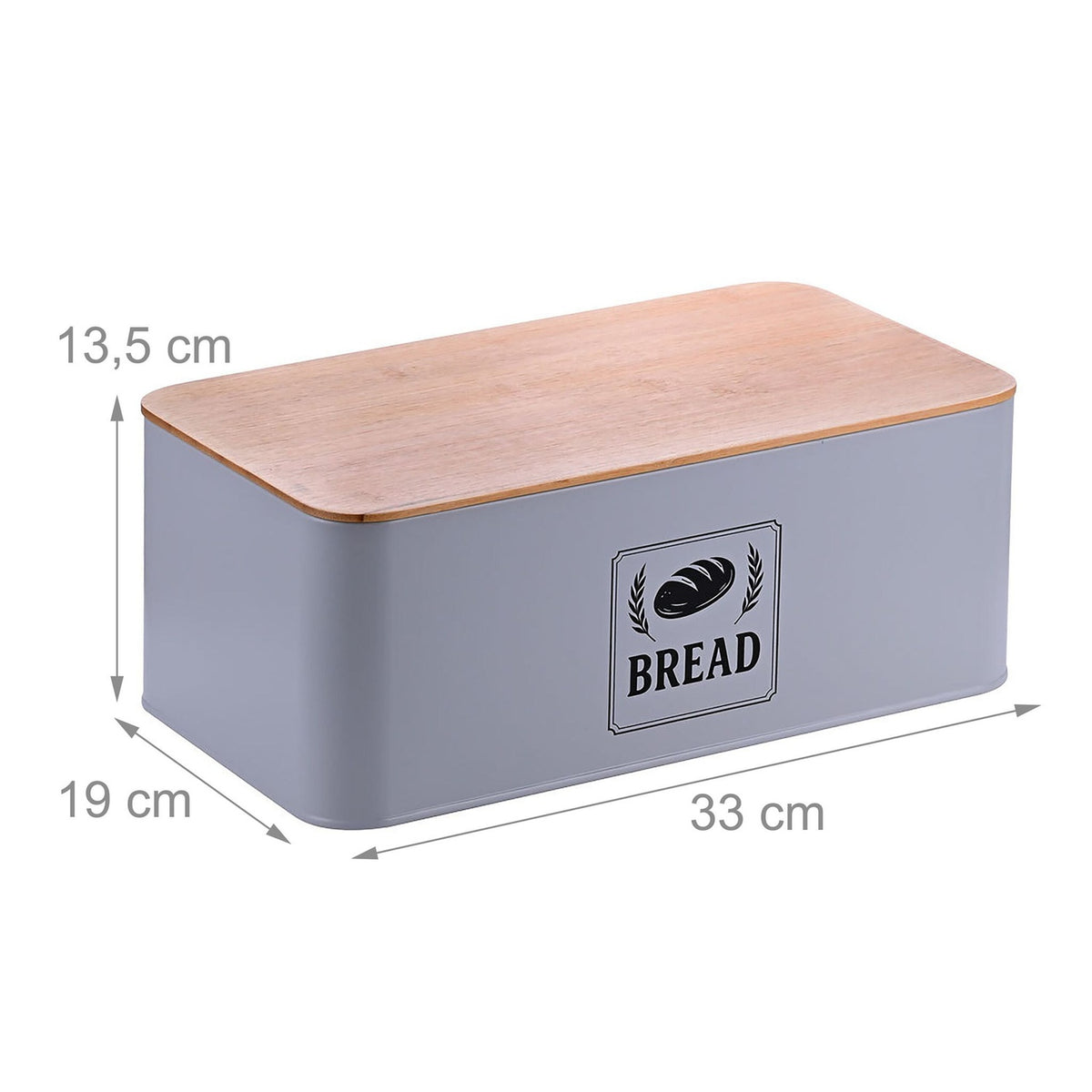 Bread Bin with Bamboo Lid – Retro Design, Metal Casing