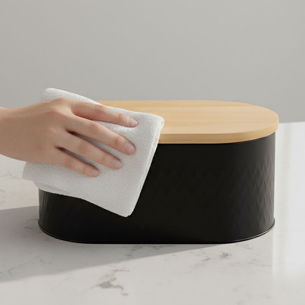 Bread Box with Bamboo Cutting Board Lid