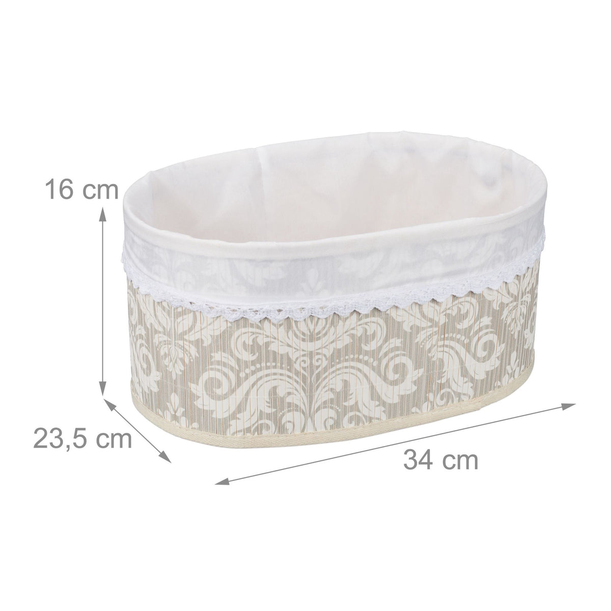 Bread basket in bamboo, floral