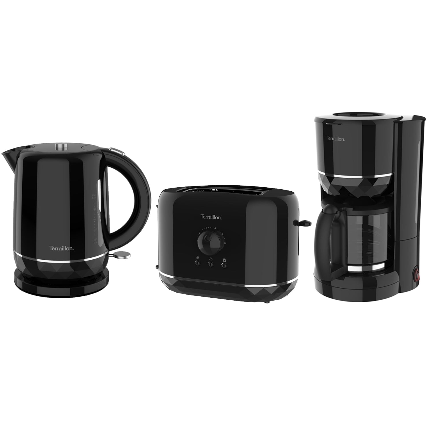Breakfast Set, Diamond Series, Black