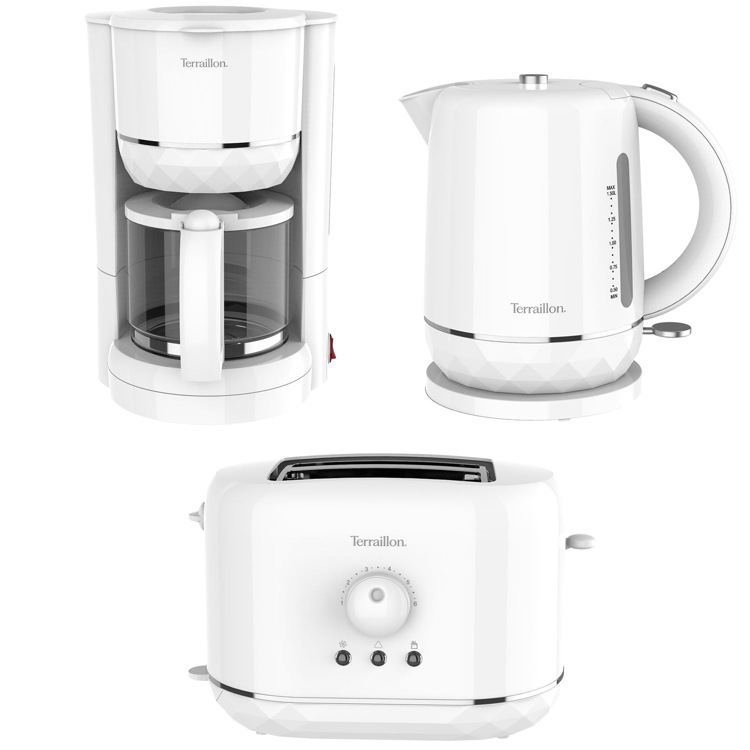 Breakfast Set Diamond Series White