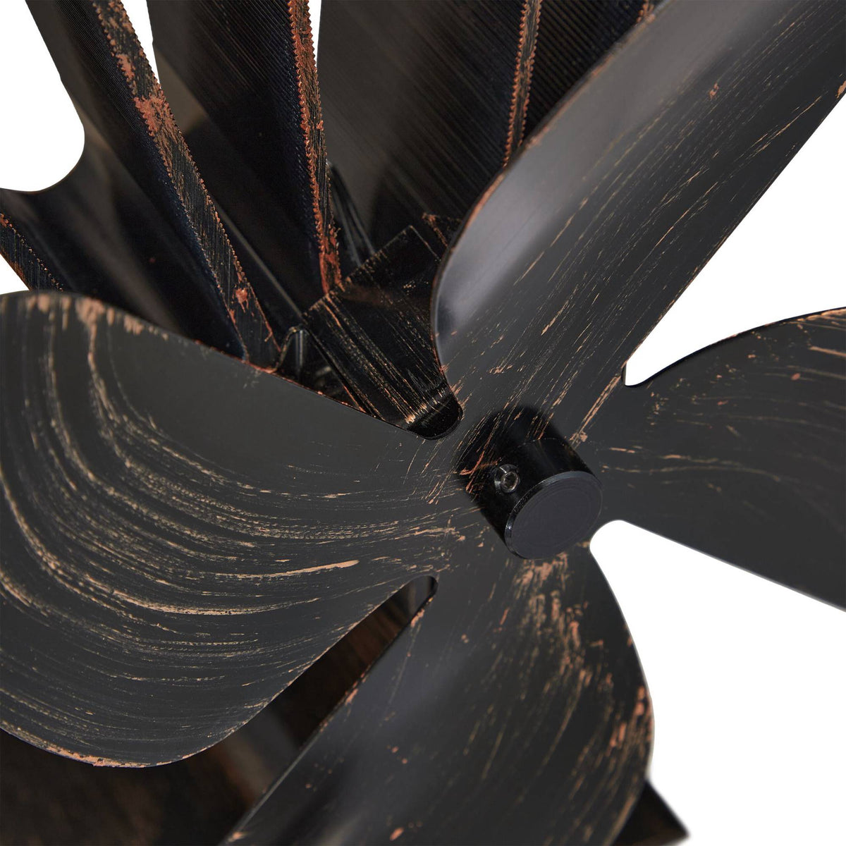 Bronze colored stove fan without electricity