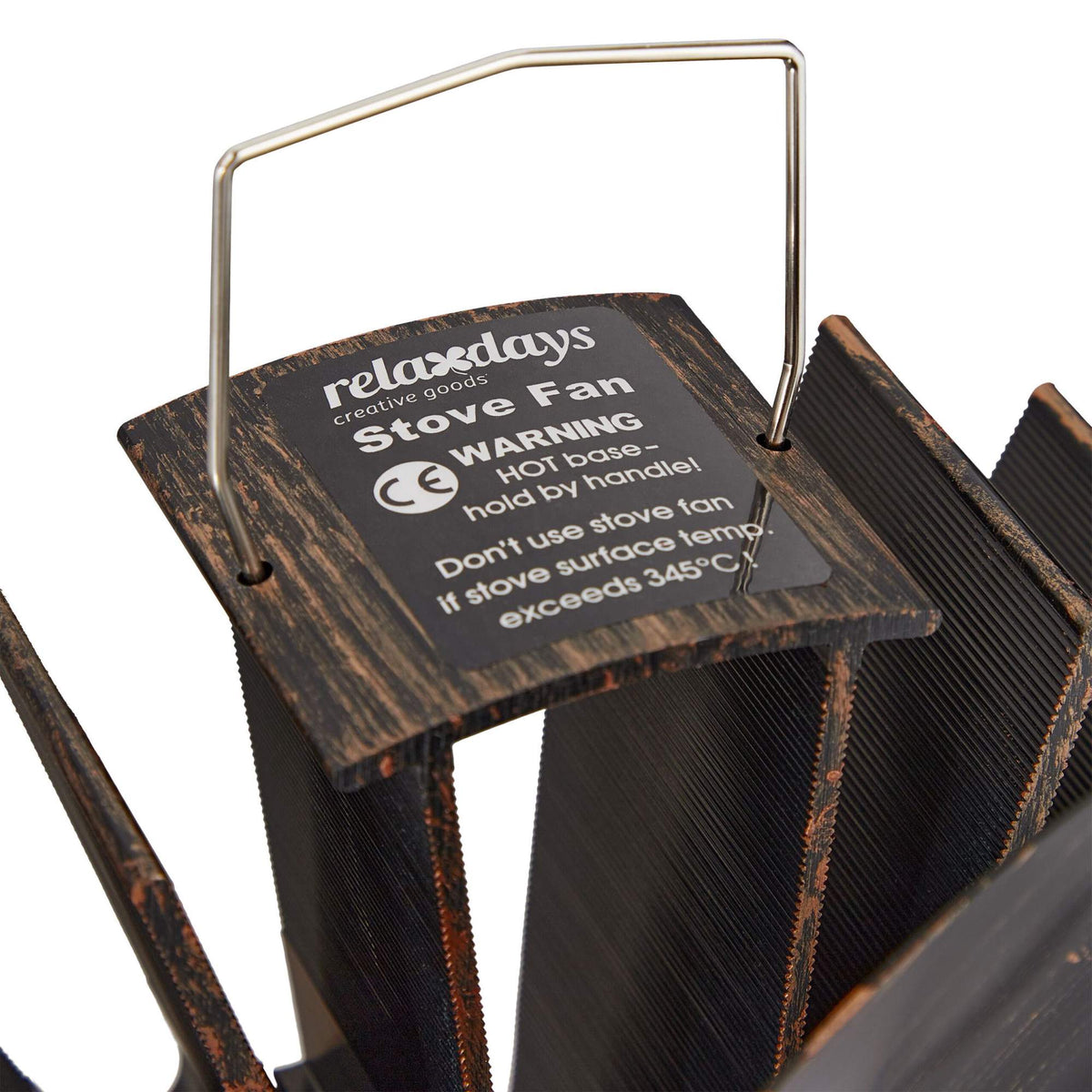 Bronze colored stove fan without electricity
