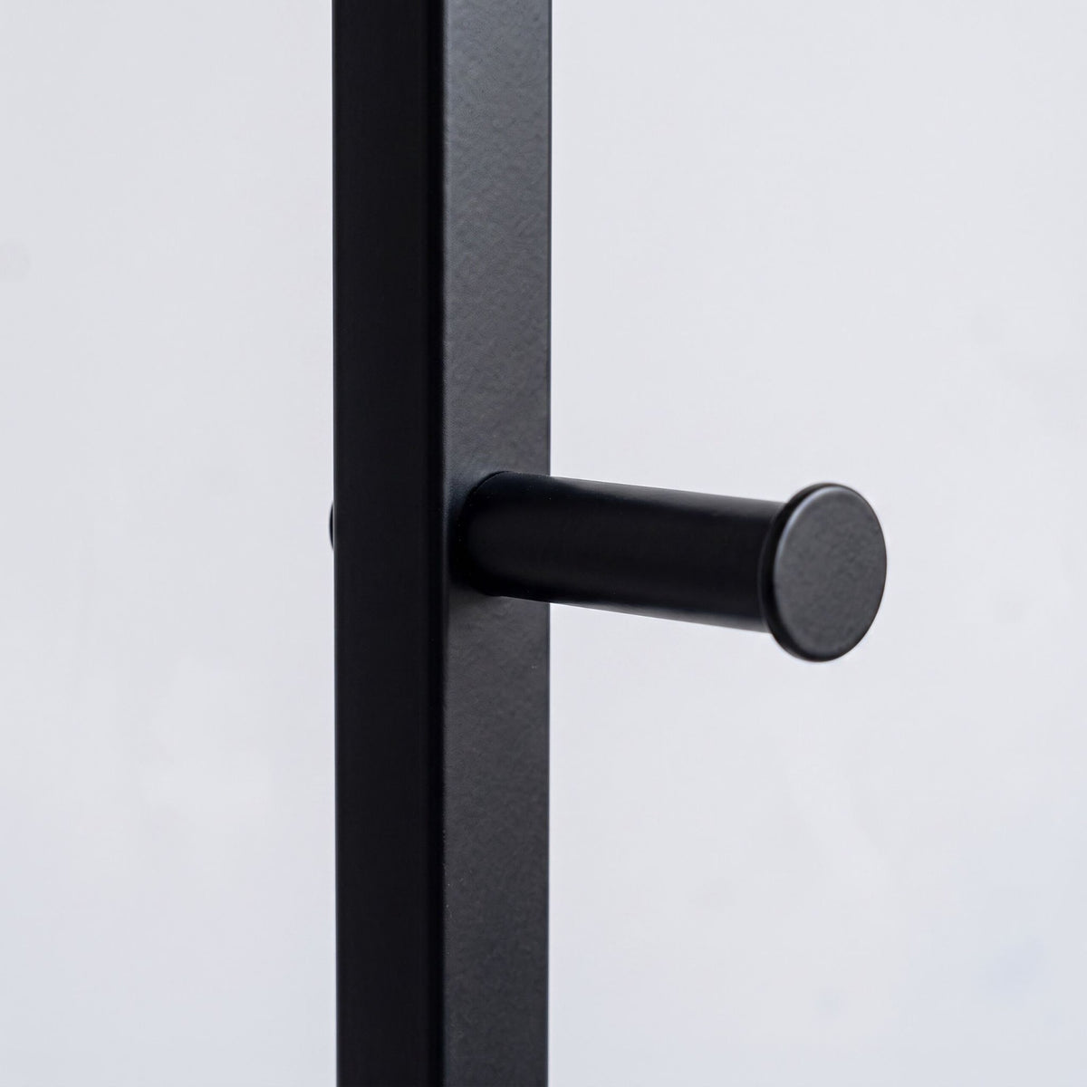 Brown Coat Rack with Hooks, Shelves & Rail