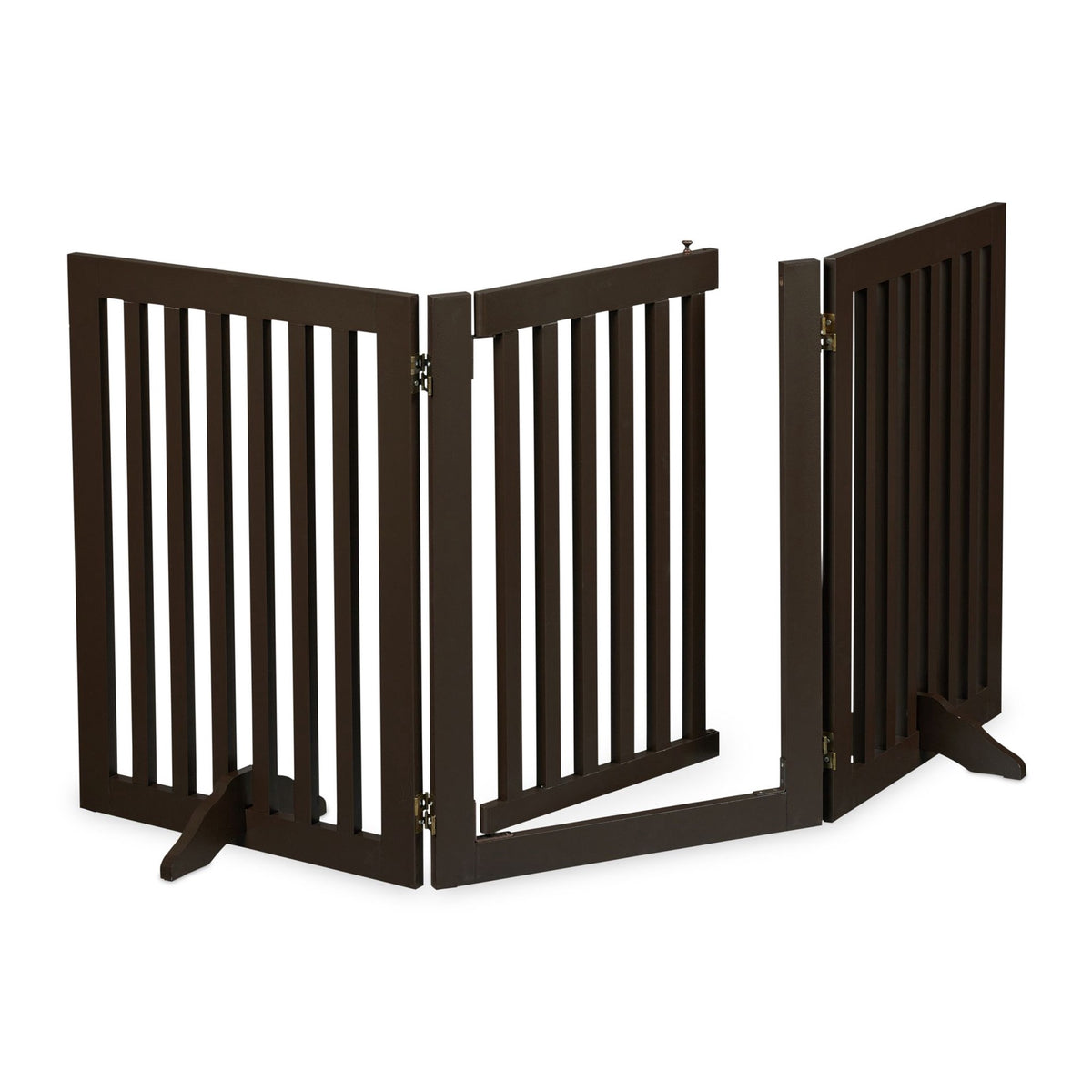 Brown security gate with door 70 cm