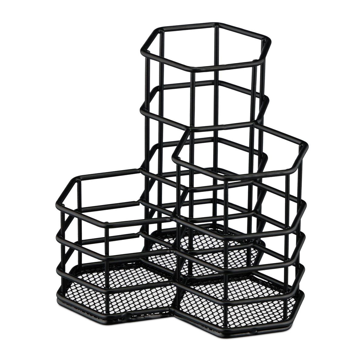 Brush holder with 3 compartments