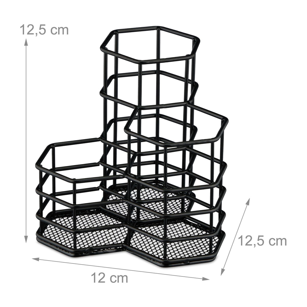 Brush holder with 3 compartments