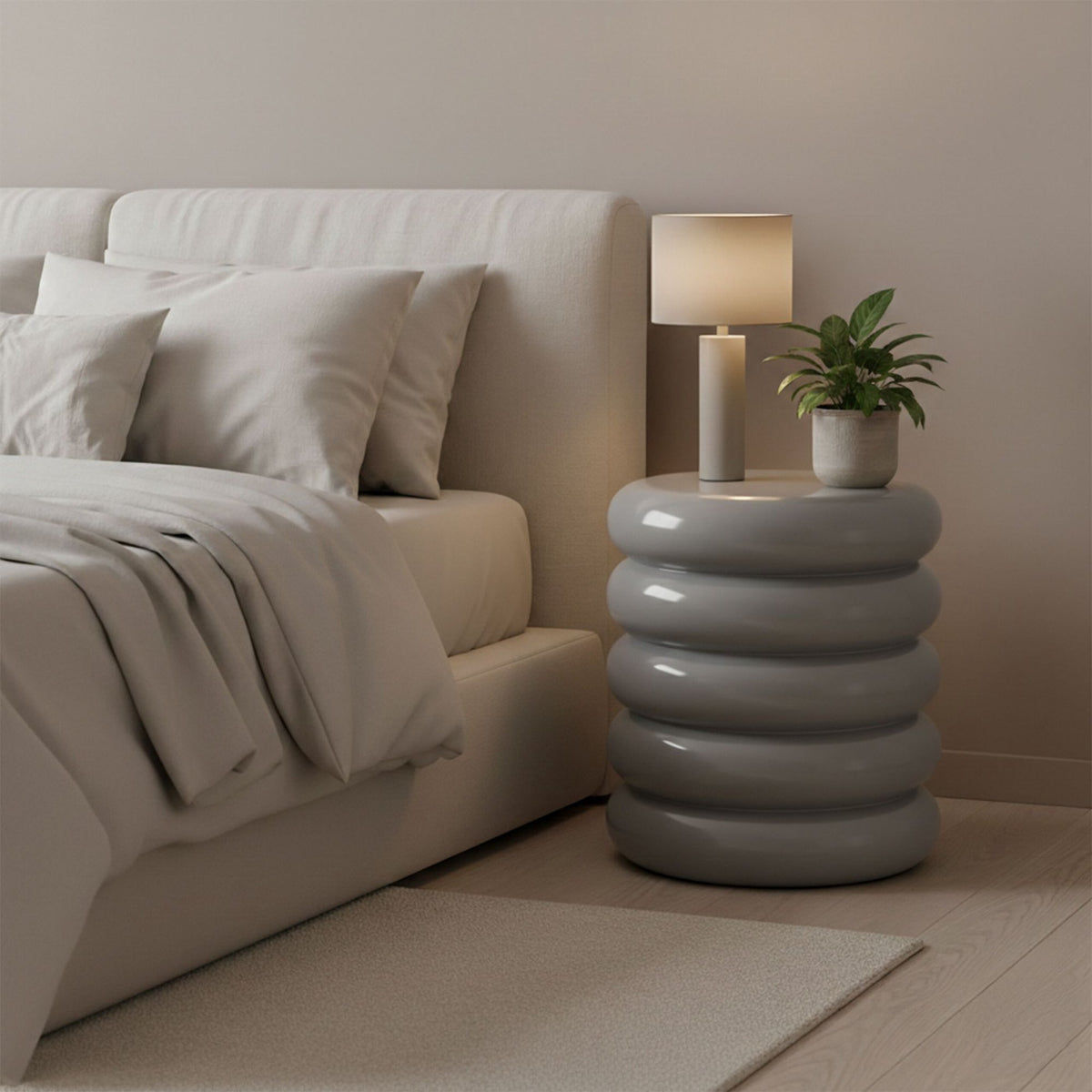 Bubble Design Iron Side Table & Stool