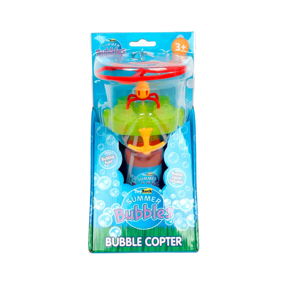 Bubble Helicopter Toy with Launcher and Bubble Bottle