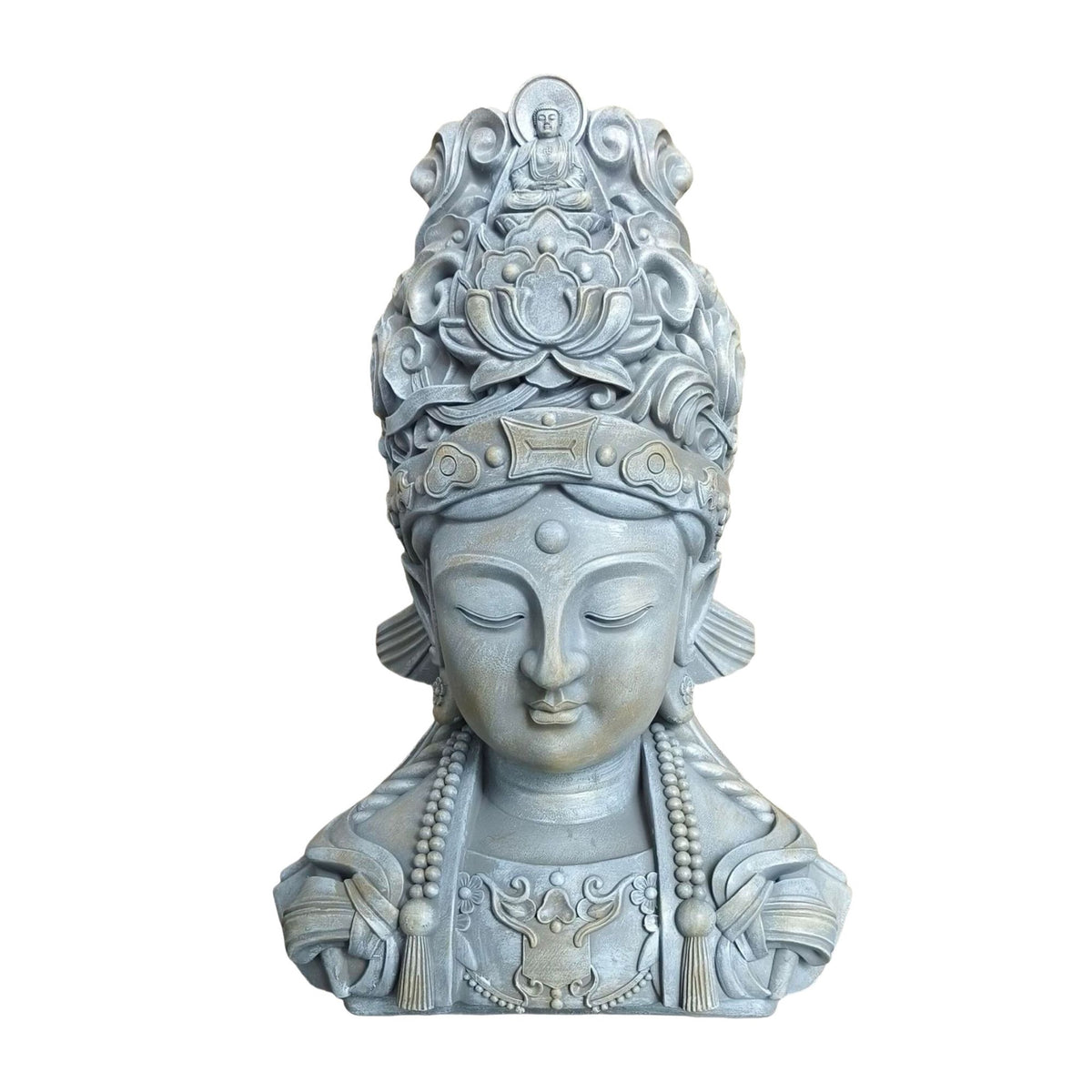 Buddha Bust Sculpture, 44cm, Weatherproof Polyresin